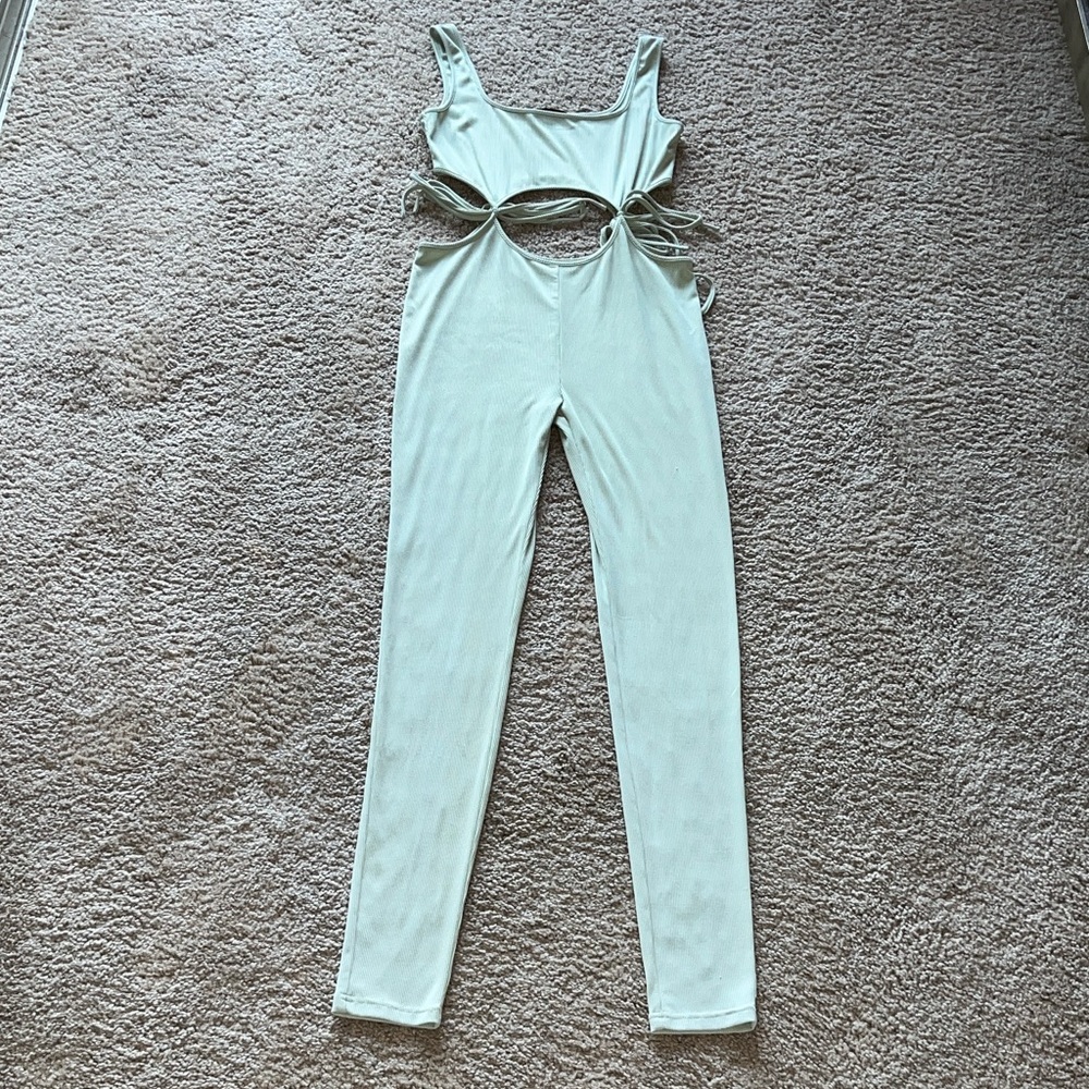 Mint Green Cutout Jumpsuit